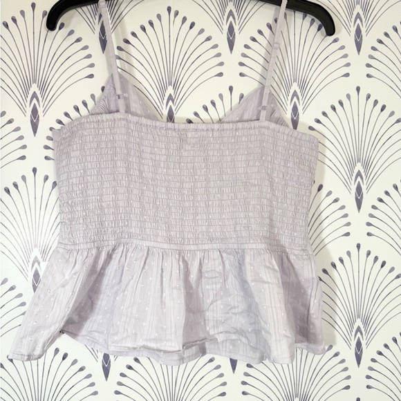 Purple Lilac Peplum Camisole with Tie Front baby doll top PTP-18-20 - Picture 4 of 4